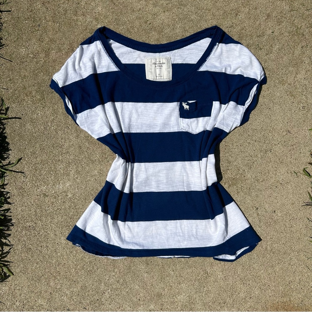 Abercrombie and Fitch oversized striped T-shirt with pocket